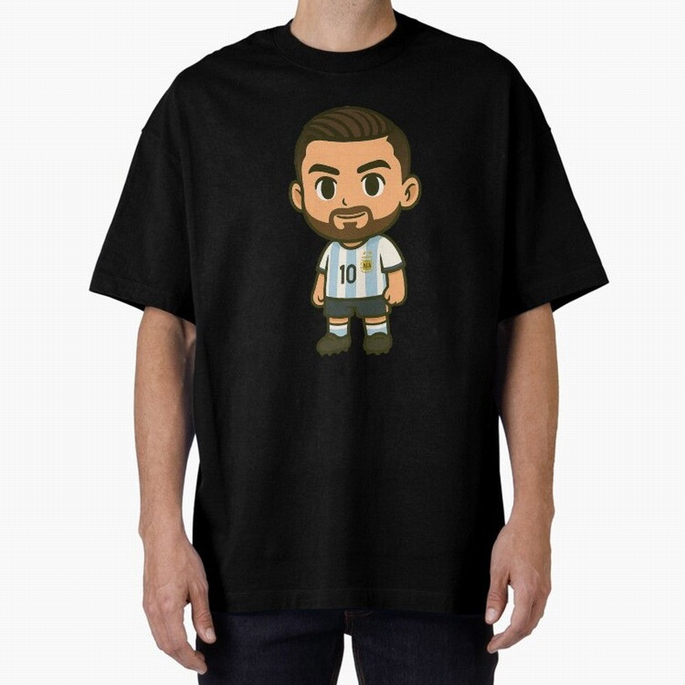 Lionel Messi Cartoon Art Argentina Classic T-Shirt Unlock FIFA World Cup 2026 Group Stage for Fans of Neymar, Haaland and Cristiano Ronaldo and England and Germany, Bringing Football History, Final Match Energy, Crowd Noise and Once in a Lifetime
