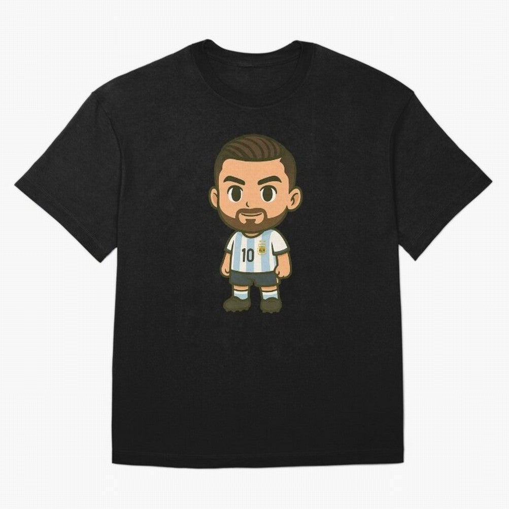 Lionel Messi Cartoon Art Argentina Classic T-Shirt Unlock FIFA World Cup 2026 Group Stage for Fans of Neymar, Haaland and Cristiano Ronaldo and England and Germany, Bringing Football History, Final Match Energy, Crowd Noise and Once in a Lifetime
