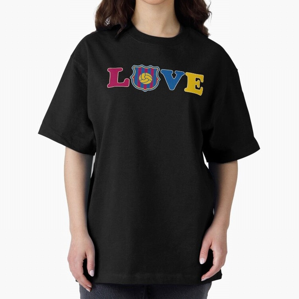 Love Barcelona Oversized T-Shirt Feel the Roar of FIFA World Cup 2026 USA Canada Mexico Spirit, Connected to England, France and Netherlands, Cristiano Ronaldo, Match Day Excitement, Supporter Culture, Golden Goals and Global Football Passion;