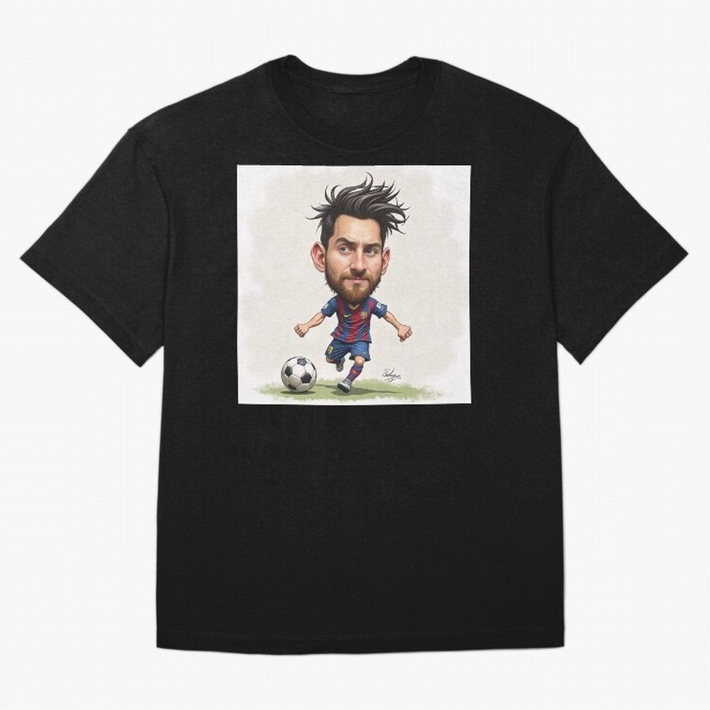 The Little Magician ¨C Caricature of Lionel Messi Oversized T-Shirt Experience the Global Stage of Match Day Hype around FIFA World Cup 2026 Group Stage, Messi and Cristiano Ronaldo, France and Portugal, Fan Favorite Moments, National Team Passion,
