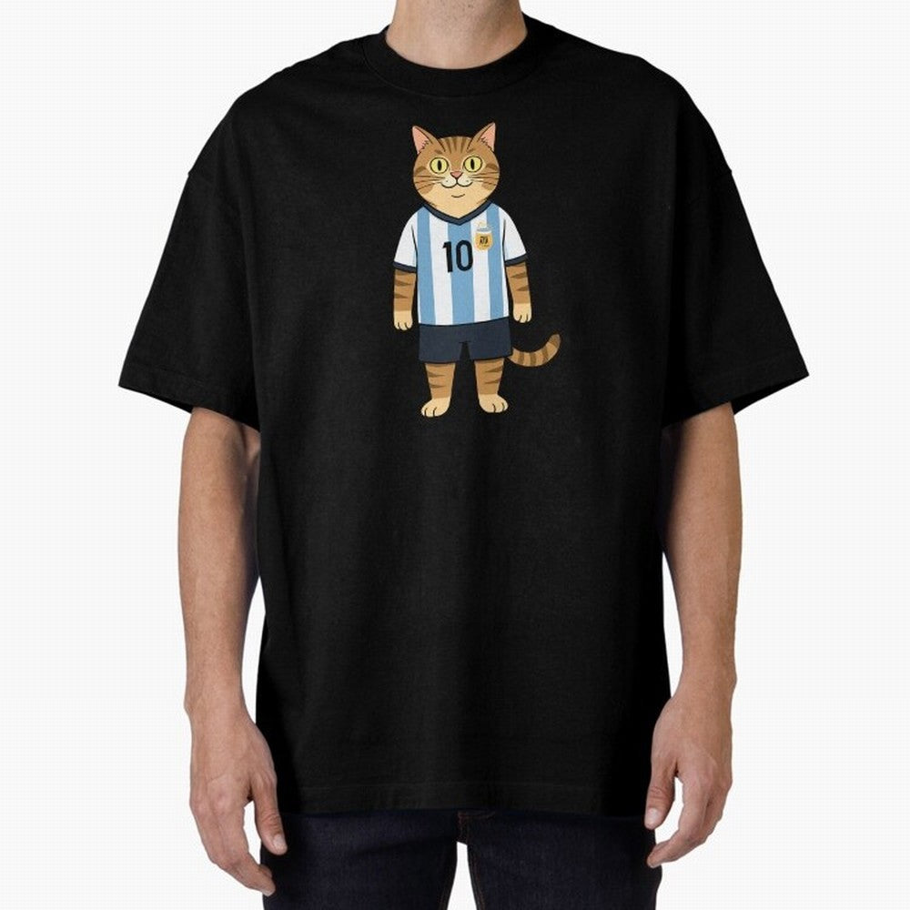 Lionel the Soccer Cat Oversized T-Shirt Celebrate Soccer Greatness during Match Day Hype around FIFA World Cup 2026 USA Canada Mexico, Cristiano Ronaldo, Haaland and CR7, Netherlands, Game Day Rituals, Football Legends, Country Pride and the Road