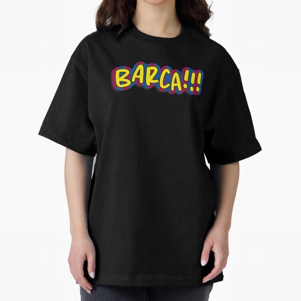 FC Barcelona Barca Oversized T-Shirt Turn Football Passion into Global Football Passion for FIFA World Cup 2026 USA Canada Mexico, Highlighting Messi, CR7 and Mbappe, Brazil, Portugal and Argentina, Vintage Soccer Flavor, Modern Football Stars,