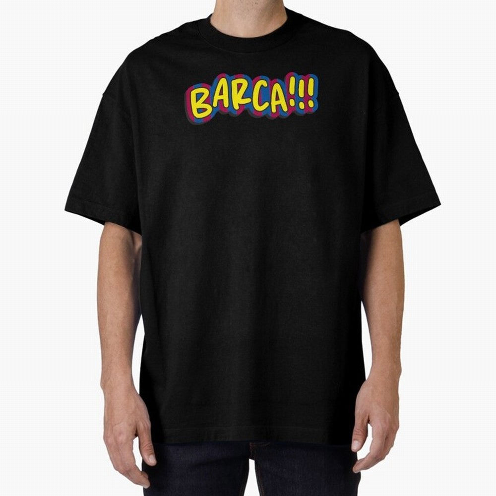 FC Barcelona Barca Oversized T-Shirt Turn Football Passion into Global Football Passion for FIFA World Cup 2026 USA Canada Mexico, Highlighting Messi, CR7 and Mbappe, Brazil, Portugal and Argentina, Vintage Soccer Flavor, Modern Football Stars,