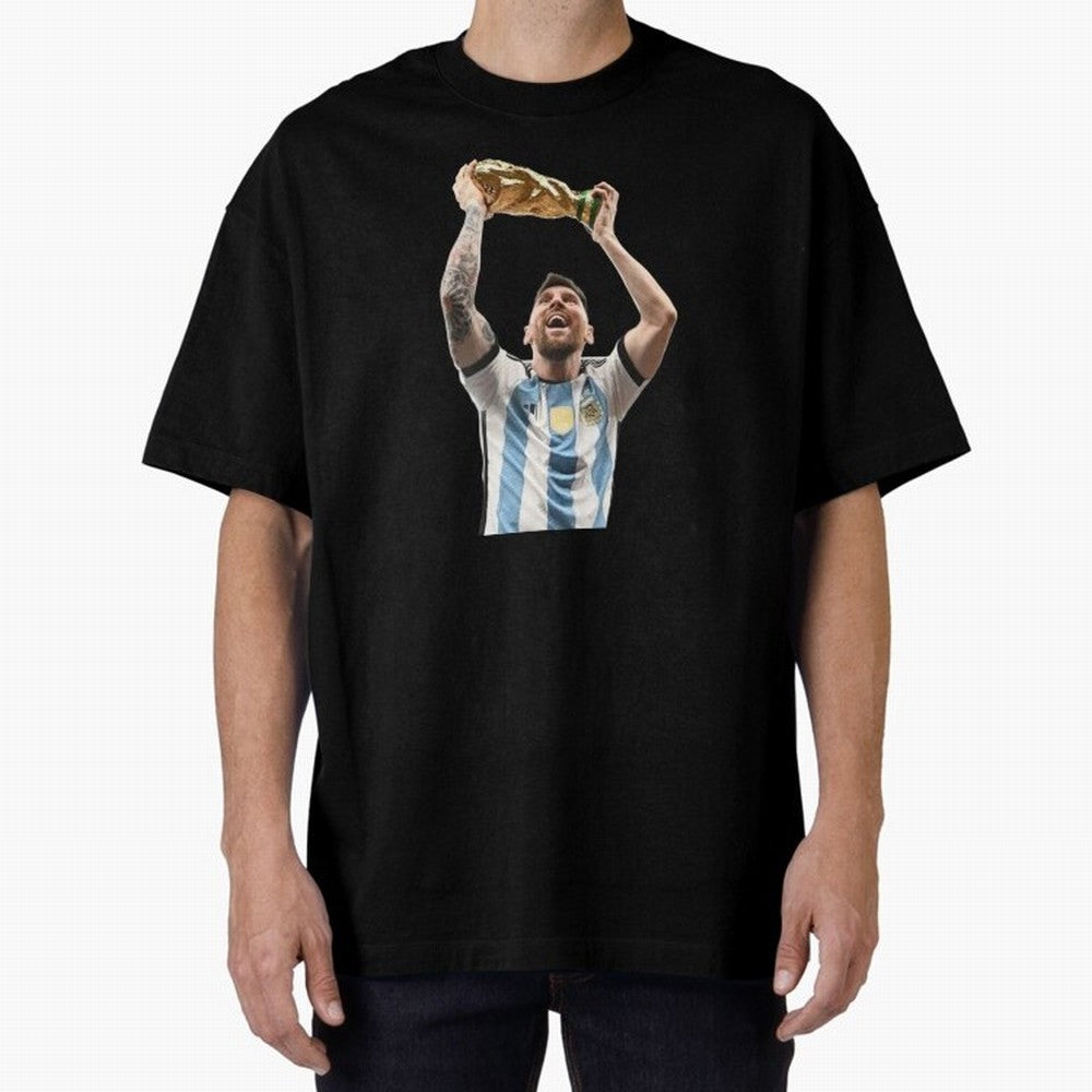 Lionel Messi lifting the World Cup Classic T-Shirt Feel the Trophy Chase of the FIFA World Cup 2026 USA Canada Mexico Journey through Neymar Highlights, Argentina, France and Brazil Pride, Stadium Memories, Football Loyalty, International Chants