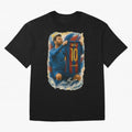 Messi Shirt Celebration Poster ¨C Iconic FC Barcelona Number 10 Artwork Oversized T-Shirt Bring International Match Energy to FIFA World Cup 2026 Group Stage Driven by Messi and Cristiano Ronaldo, Spain and Netherlands Energy, Championship Spirit,