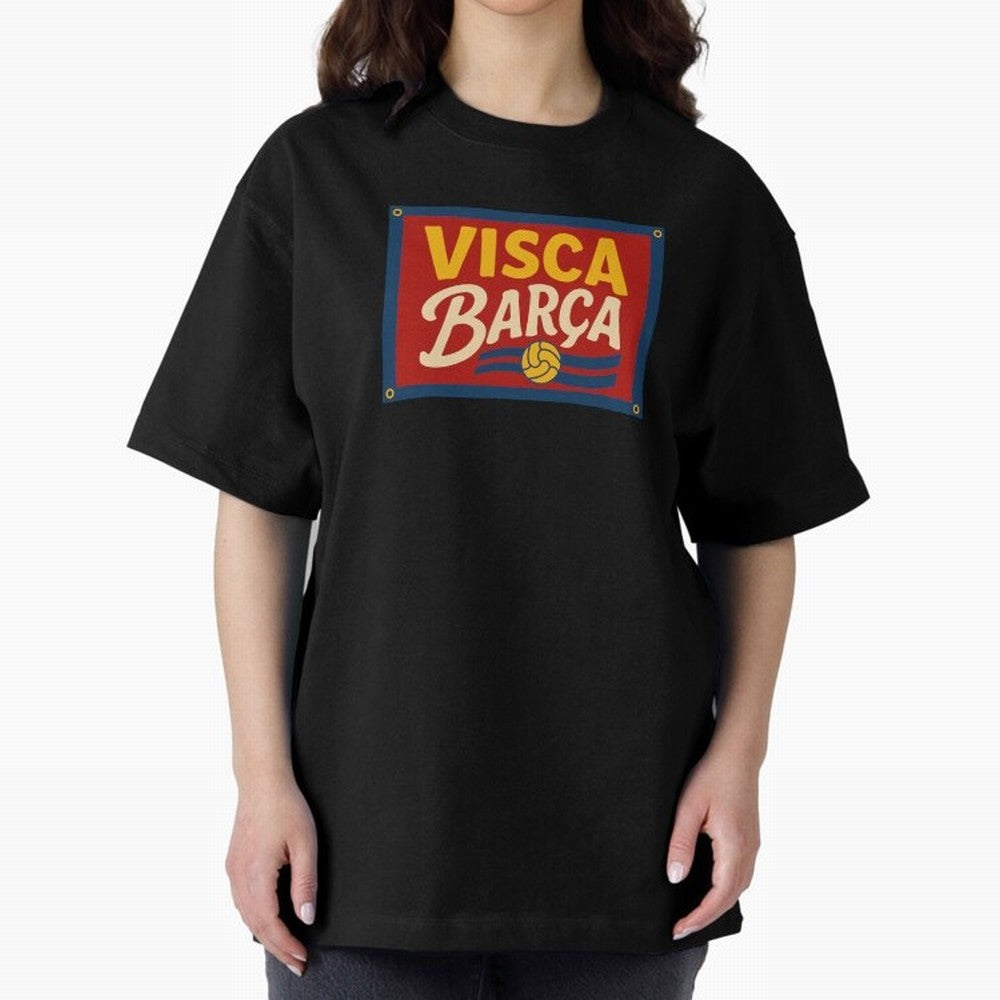 FC Barcelona Visca Barca Oversized T-Shirt Make Every Kick Count in Global Football Passion for FIFA World Cup 2026 Group Stage, Made for CR7, Portugal, Spain and Germany, Fan Favorite Moments, National Team Passion, Big Match Drama and Soccer