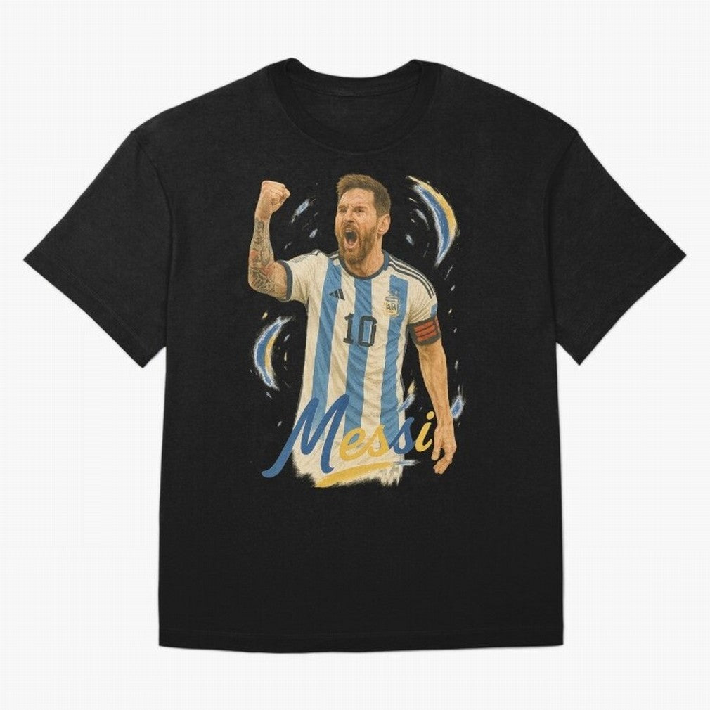 Lionel Messi Argentina Art ¨C Iconic World Cup Champion Tribute Design	 Oversized T-Shirt Celebrate Supporters United by FIFA World Cup 2026 USA Canada Mexico for Fans of Cristiano Ronaldo, Haaland and CR7 and England, Bringing Stadium Chants,