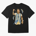 Lionel Messi Argentina Art ¨C Iconic World Cup Champion Tribute Design	 Oversized T-Shirt Celebrate Supporters United by FIFA World Cup 2026 USA Canada Mexico for Fans of Cristiano Ronaldo, Haaland and CR7 and England, Bringing Stadium Chants,
