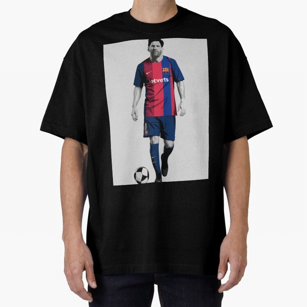 Lionel Messi Barcelona Illustration ¨C Iconic Football Artwork Classic T-Shirt Back the Journey through FIFA World Cup 2026 Group Stage Spirit, Filled with Portugal, Spain and Germany, Haaland and Mbappe, Match Day Excitement, Supporter Culture,