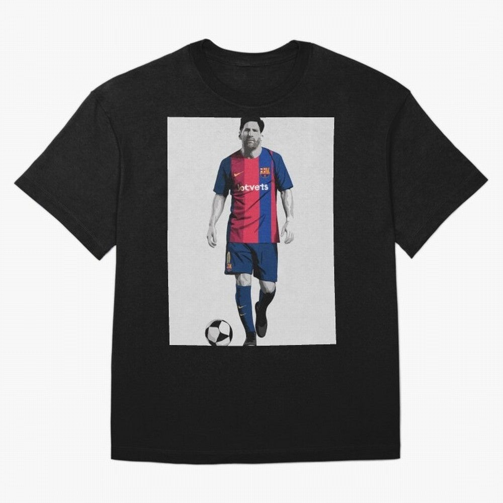 Lionel Messi Barcelona Illustration ¨C Iconic Football Artwork Classic T-Shirt Back the Journey through FIFA World Cup 2026 Group Stage Spirit, Filled with Portugal, Spain and Germany, Haaland and Mbappe, Match Day Excitement, Supporter Culture,