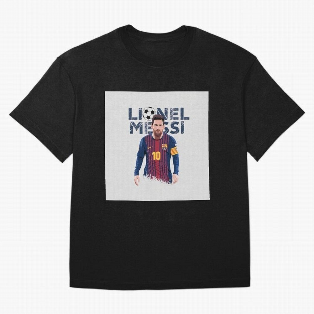 Stylized Lionel Messi Barcelona Illustration ¨C Iconic Football Artwork Oversized T-Shirt Bring World Football Passion into FIFA World Cup 2026 Group Stage Centered on Cristiano Ronaldo, Portugal, Spain and Germany Energy, Championship Spirit,