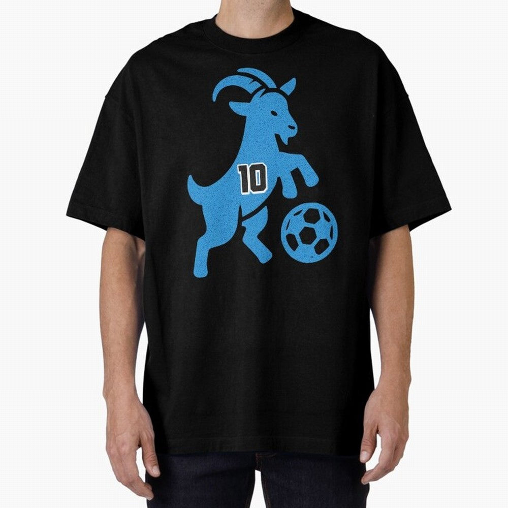GOAT 10 Football Oversized T-Shirt Join the Countdown to Match Day Hype around FIFA World Cup 2026 USA Canada Mexico, CR7 and Messi, Spain, Vintage Soccer Flavor, Modern Football Stars, National Flags and Final Night Emotion; Created for Match Day