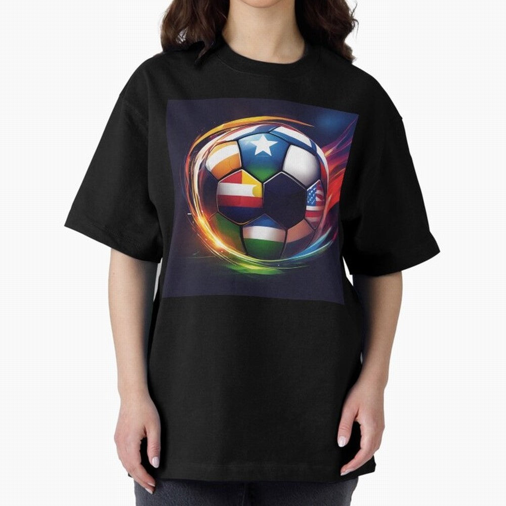 Soccer 2 Oversized T-Shirt Represent Football Lovers during the FIFA World Cup 2026 Group Stage Journey through CR7 Highlights, England Pride, Retro Football Energy, Iconic Rivalries, Trophy Chase Drama and Stadium Atmosphere; Great for Watch