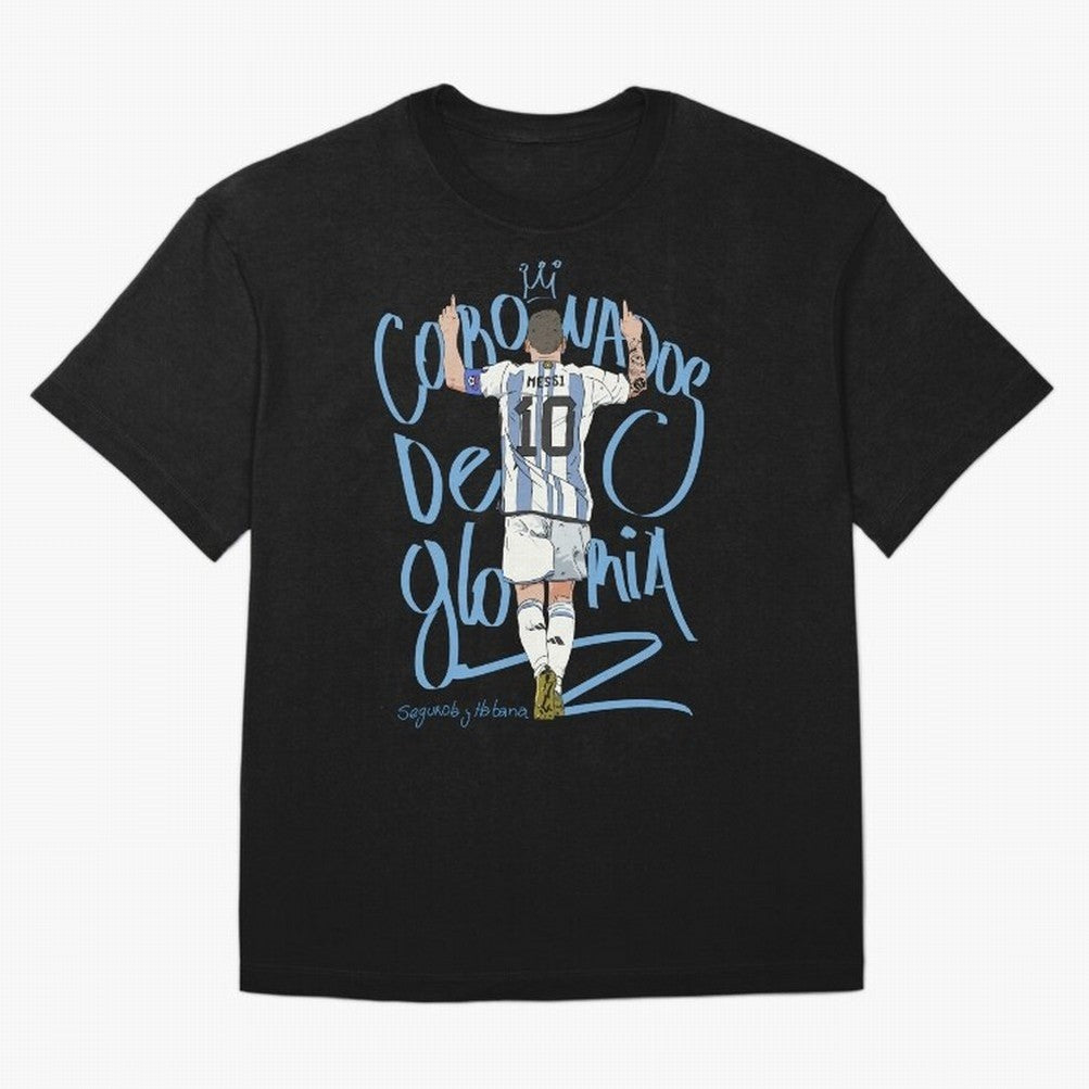 Messi, crowned with glory Active T-Shirt Show Championship Spirit for Match Day Hype around FIFA World Cup 2026, Messi, CR7 and Mbappe, Germany, Classic Soccer Heritage, Championship Pressure, Fan Loyalty and International Pride; Great for Watch