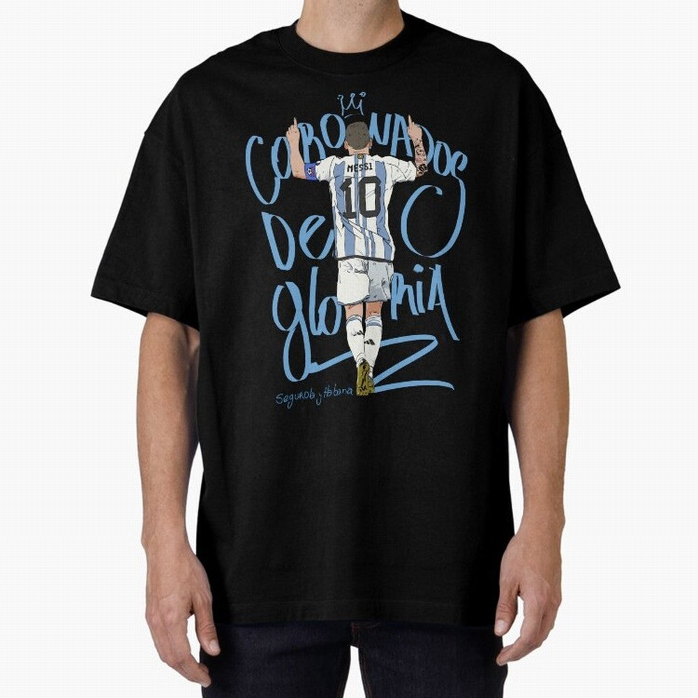 Messi, crowned with glory Active T-Shirt Show Championship Spirit for Match Day Hype around FIFA World Cup 2026, Messi, CR7 and Mbappe, Germany, Classic Soccer Heritage, Championship Pressure, Fan Loyalty and International Pride; Great for Watch