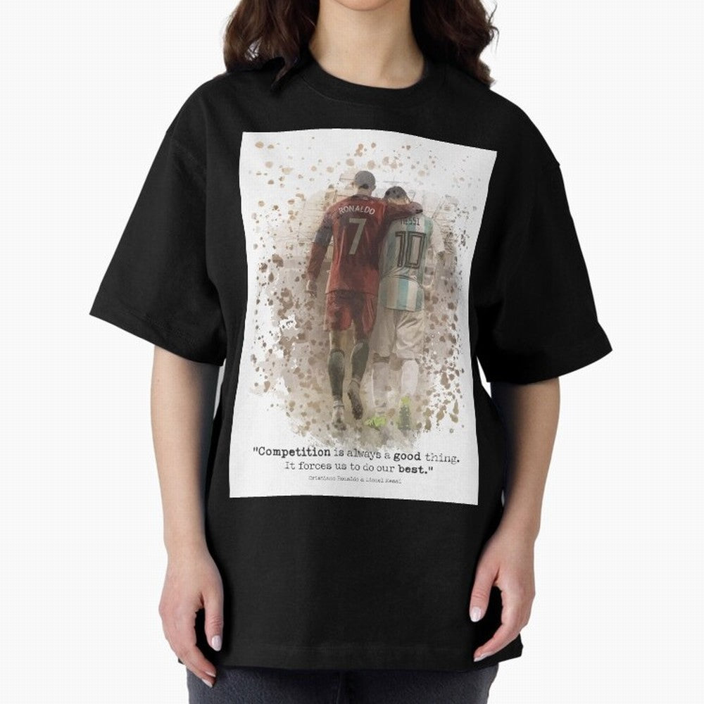 Cristiano Ronaldo Messi Soccer Quote Poster Oversized T-Shirt Make the Season About FIFA World Cup 2026 USA Canada Mexico Centered on Cristiano Ronaldo, Haaland and CR7, Argentina Energy, Championship Spirit, Famous Goals, Roaring Crowds and