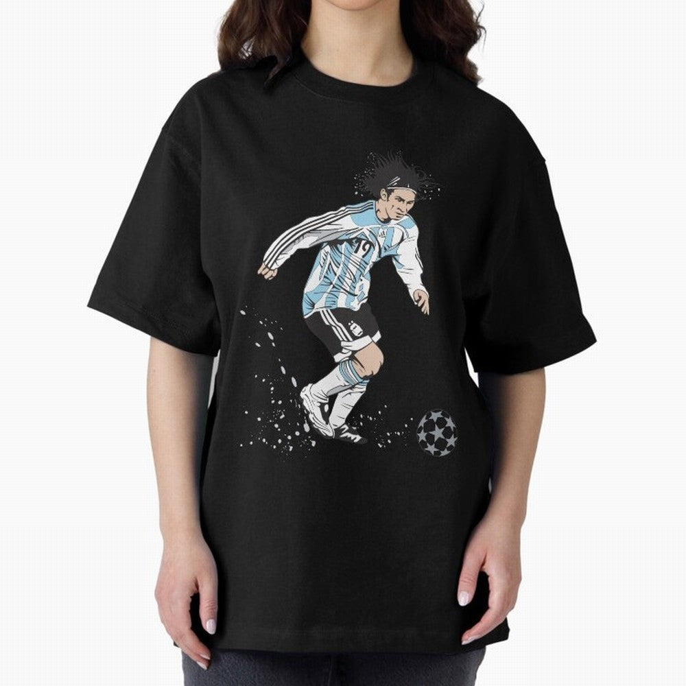 Lionel Messi runner Oversized T-Shirt Showcase Match Day Hype around FIFA World Cup 2026 Group Stage, Cristiano Ronaldo, Haaland and CR7, Argentina, France and Brazil, Game Day Rituals, Football Legends, Country Pride and the Road to the Final;