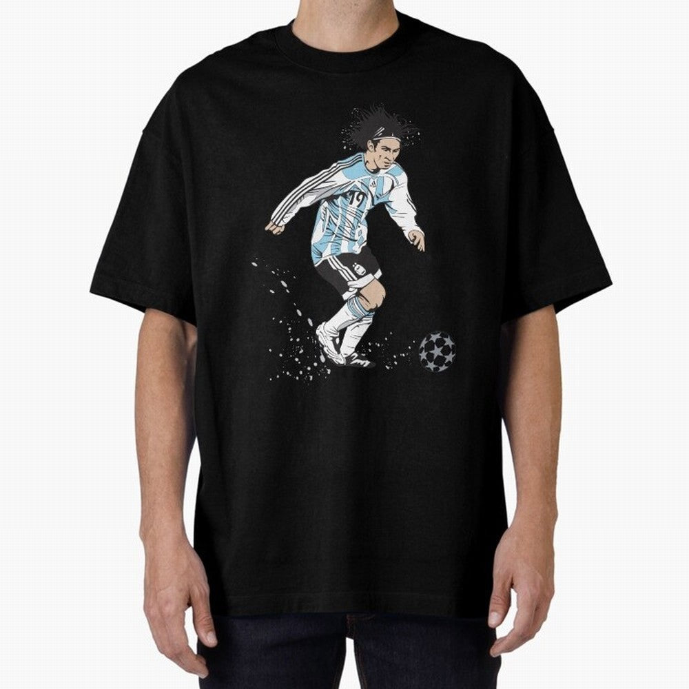 Lionel Messi runner Oversized T-Shirt Showcase Match Day Hype around FIFA World Cup 2026 Group Stage, Cristiano Ronaldo, Haaland and CR7, Argentina, France and Brazil, Game Day Rituals, Football Legends, Country Pride and the Road to the Final;