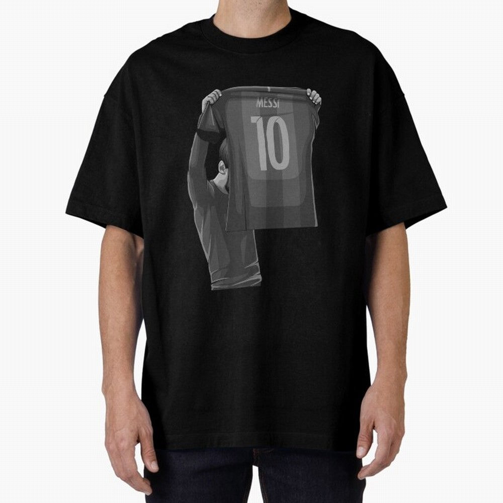 Lionel Messi Black and White Version Oversized T-Shirt Stand with FIFA World Cup 2026 USA Canada Mexico Centered on CR7, France Energy, Tournament Hype, Historic Matchups, Family Viewing Parties and Global Sports Pride; Perfect for Fans,