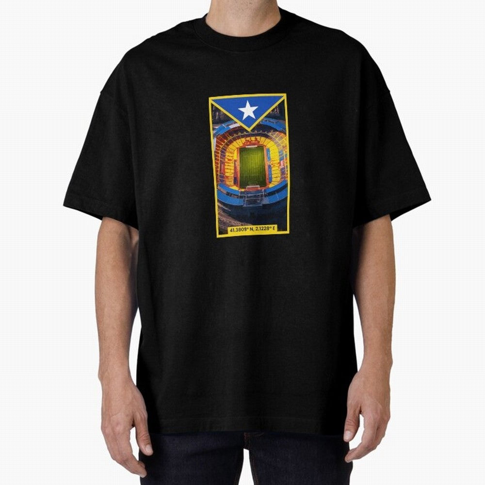 Barcelona Stadium Coordinates Graphic Essential T-Shirt Honor Champions and Dreams in FIFA World Cup 2026 USA Canada Mexico Built around Mbappe and Neymar, Germany Energy, Vintage Soccer Flavor, Modern Football Stars, National Flags and Final Night