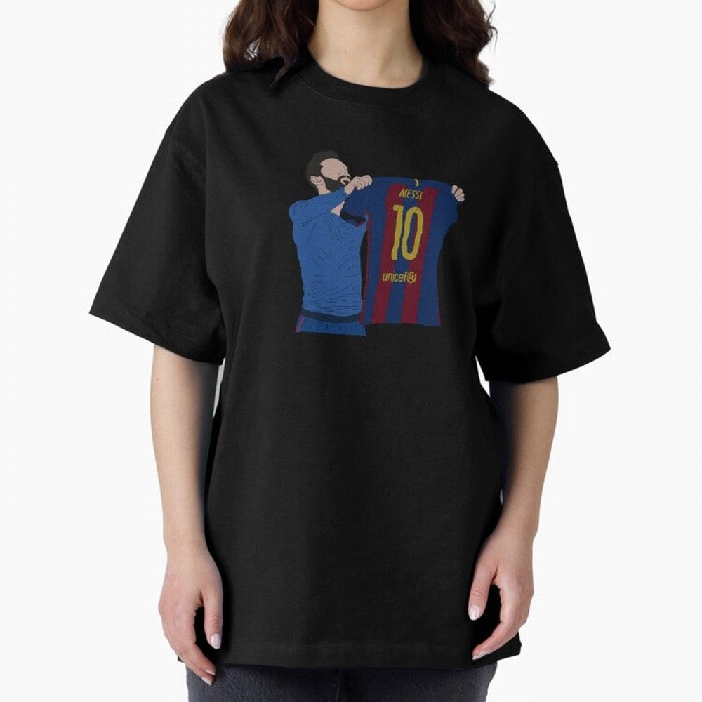 Lionel Messi | Barcelona legend Oversized T-Shirt Live the Energy of FIFA World Cup 2026 for Fans of Neymar and Brazil, Bringing Football Festival Excitement, Trophy Ambitions, Country Rivalries and Star Player Buzz; Great for Watch Parties, Sports
