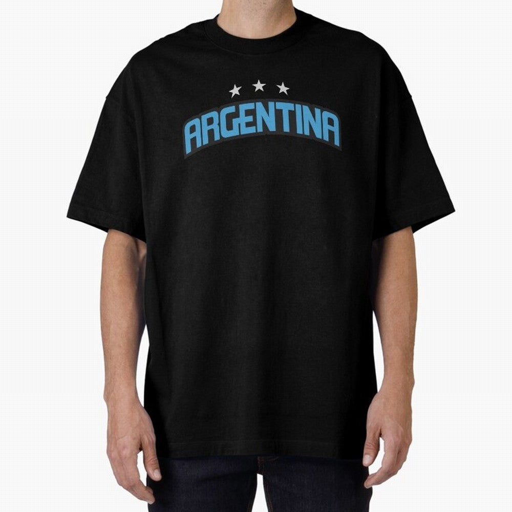 Argentina 3 Stars Classic T-Shirt Stand with FIFA World Cup 2026 USA Canada Mexico Spirit, Highlighting England, Neymar, Haaland and Cristiano Ronaldo, Retro Football Energy, Iconic Rivalries, Trophy Chase Drama and Stadium Atmosphere; Ideal for