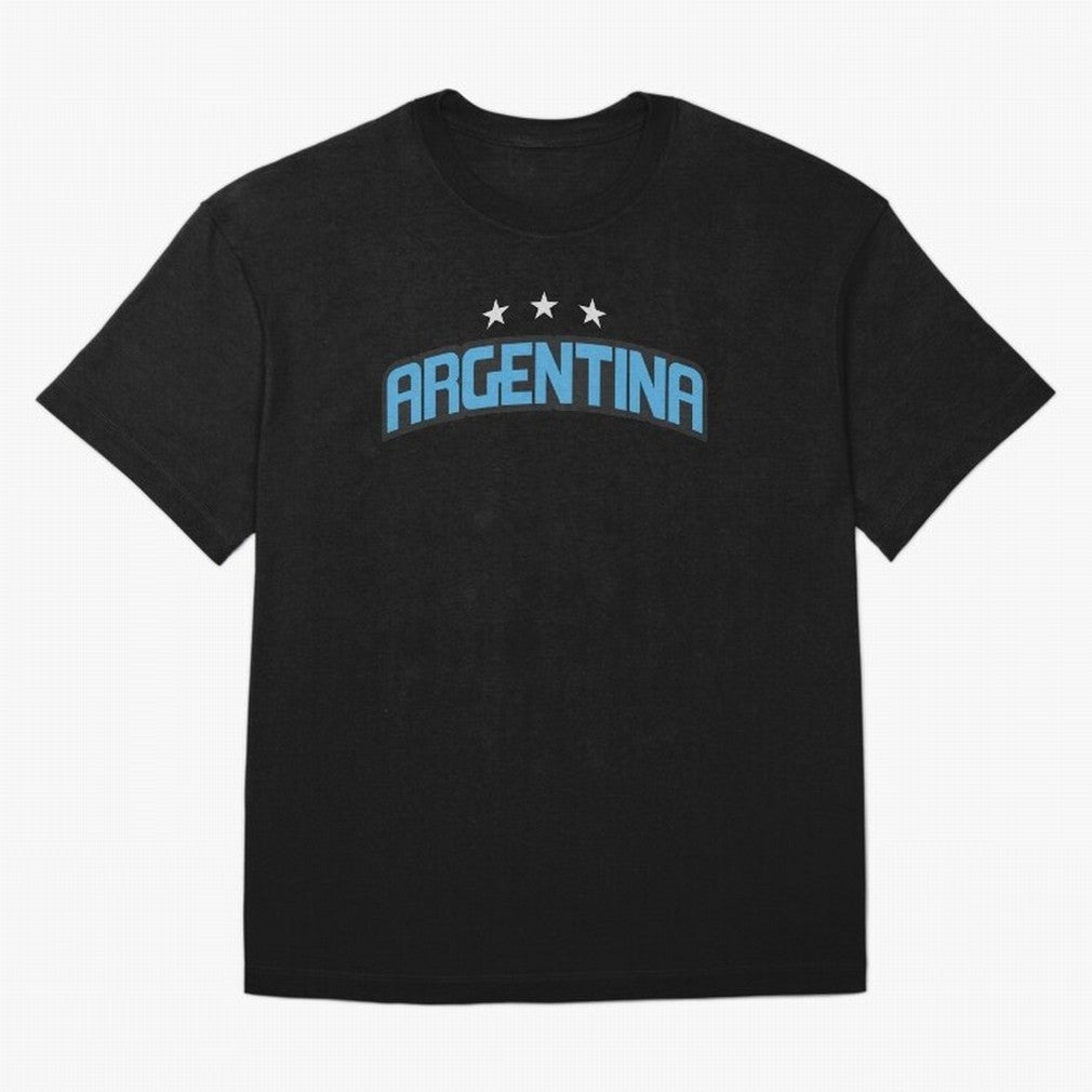 Argentina 3 Stars Classic T-Shirt Stand with FIFA World Cup 2026 USA Canada Mexico Spirit, Highlighting England, Neymar, Haaland and Cristiano Ronaldo, Retro Football Energy, Iconic Rivalries, Trophy Chase Drama and Stadium Atmosphere; Ideal for