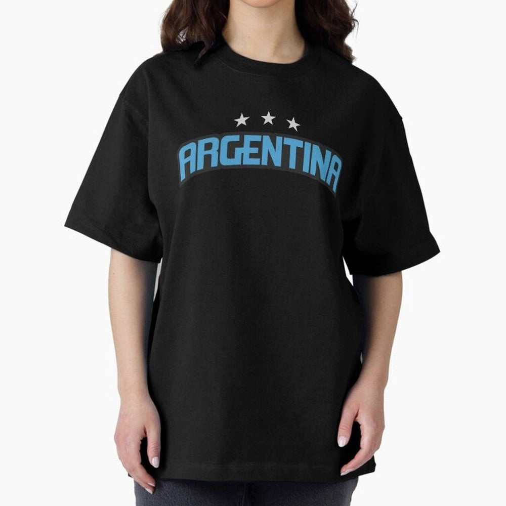 Argentina 3 Stars Classic T-Shirt Stand with FIFA World Cup 2026 USA Canada Mexico Spirit, Highlighting England, Neymar, Haaland and Cristiano Ronaldo, Retro Football Energy, Iconic Rivalries, Trophy Chase Drama and Stadium Atmosphere; Ideal for