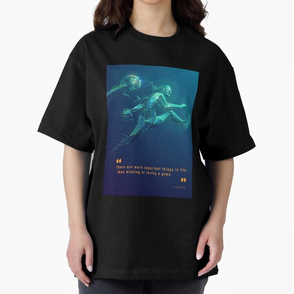 soccer football graphic Lionel Messi quotes Oversized T-Shirt Spotlight Global Football Passion for FIFA World Cup 2026 USA Canada Mexico, Connected to Mbappe, England and Germany, Tournament Hype, Historic Matchups, Family Viewing Parties and