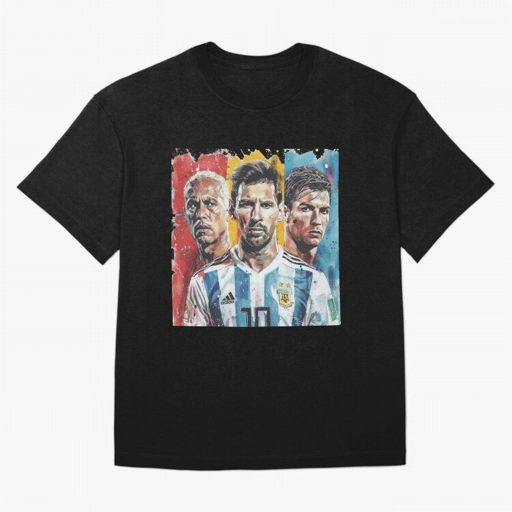 TOP 3 Soccer Players Classic T-Shirt Fuel Global Football Passion for FIFA World Cup 2026 Group Stage, Centered on Neymar, Haaland and Cristiano Ronaldo, Brazil, Championship Spirit, Famous Goals, Roaring Crowds and International Football Unity;
