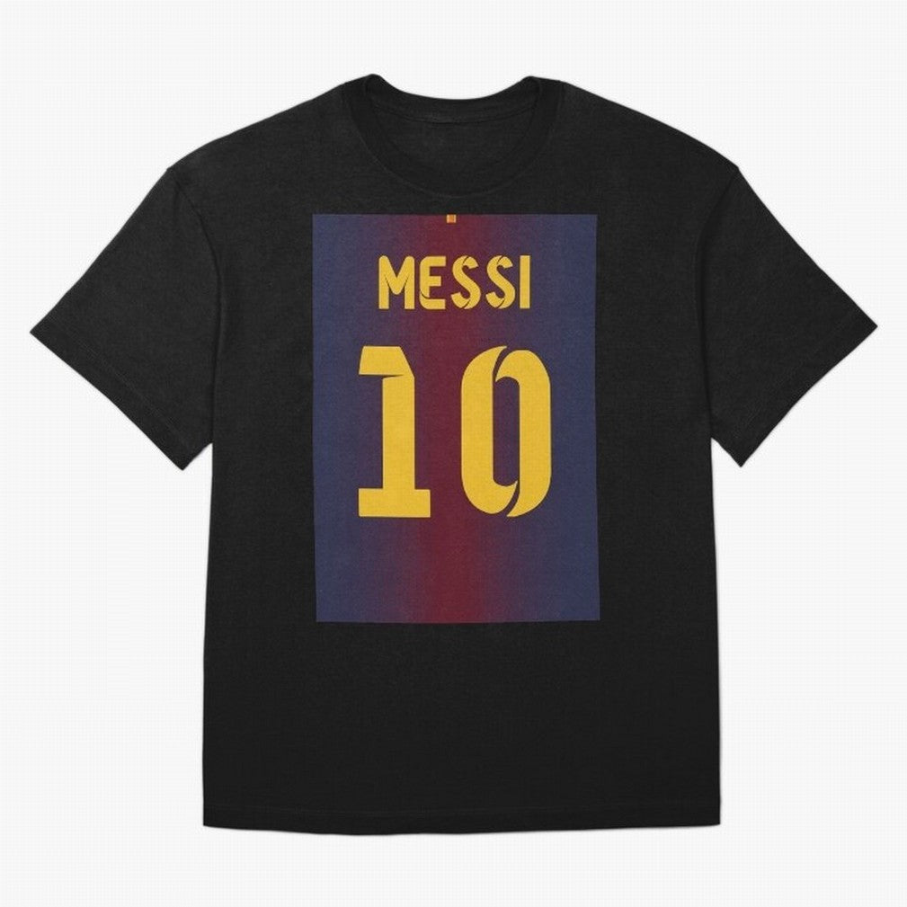 Barcelona 2012 Jersey Messi 10 Oversized T-Shirt Cheer for Match Day Hype around FIFA World Cup 2026, Messi and Cristiano Ronaldo, England and Germany, Championship Spirit, Famous Goals, Roaring Crowds and International Football Unity; Great for