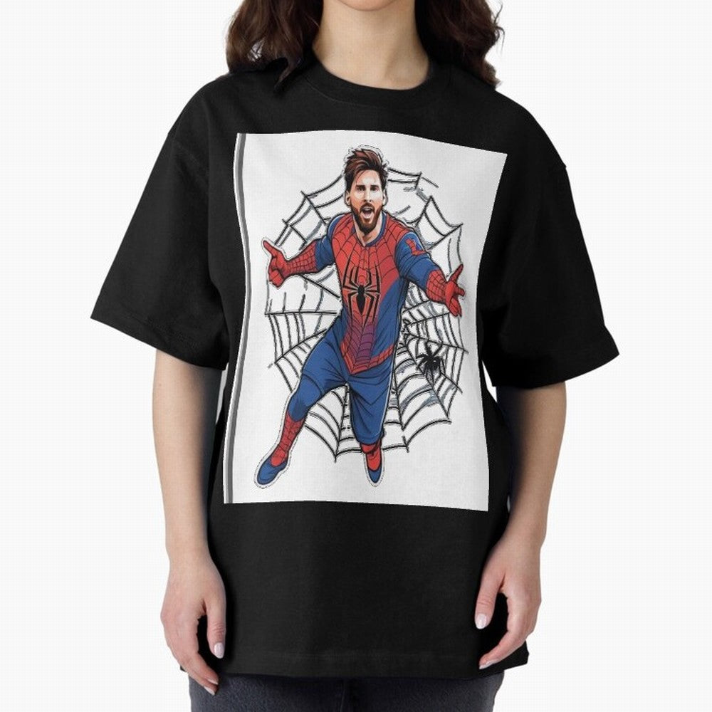 Lionel Messi Spider Oversized T-Shirt Feel the Heartbeat of FIFA World Cup 2026 USA Canada Mexico Spirit, with Brazil, Mbappe, Worldwide Fan Energy, Dramatic Goals, Stadium Lights and Championship Celebrations; Ideal for Fans Who Follow Messi,