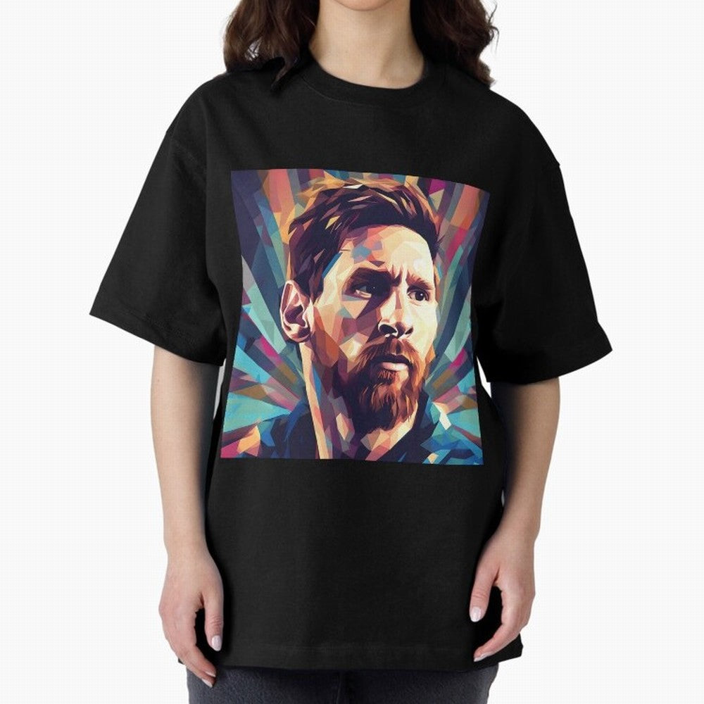 Lionel Messi Portrait Abstract Digital Art, Football Player Classic T-Shirt Bring Global Tournament Vibes to FIFA World Cup 2026 Filled with Cristiano Ronaldo, Brazil, Portugal and Argentina Energy, Fan Favorite Moments, National Team Passion, Big
