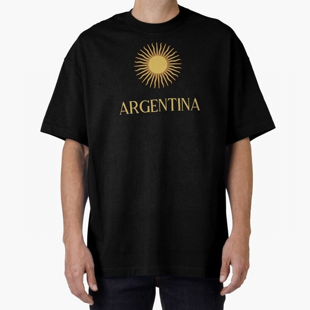 Argentina Gold Oversized T-Shirt Join the FIFA World Cup 2026 Group Stage Journey through Neymar Highlights, Spain Pride, Tournament Hype, Historic Matchups, Family Viewing Parties and Global Sports Pride; Made for Die Hard Supporters, Soccer