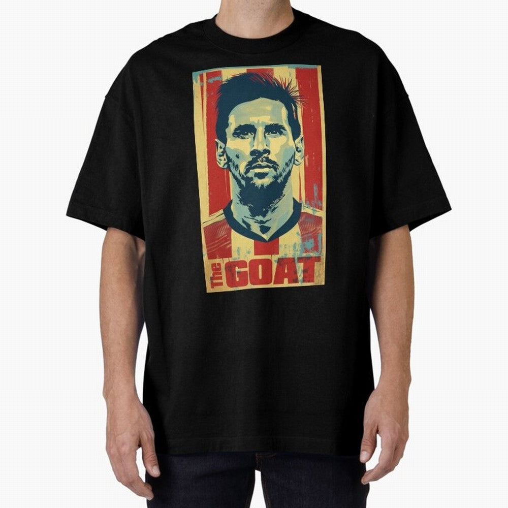 Messi The GOAT Graphic poster design Premium T-Shirt Stand Proud for FIFA World Cup 2026 Inspired by Cristiano Ronaldo, Argentina, France and Brazil Energy, Goal Celebration Energy, Supporter Heritage, Football Icons and Worldwide Tournament Joy;