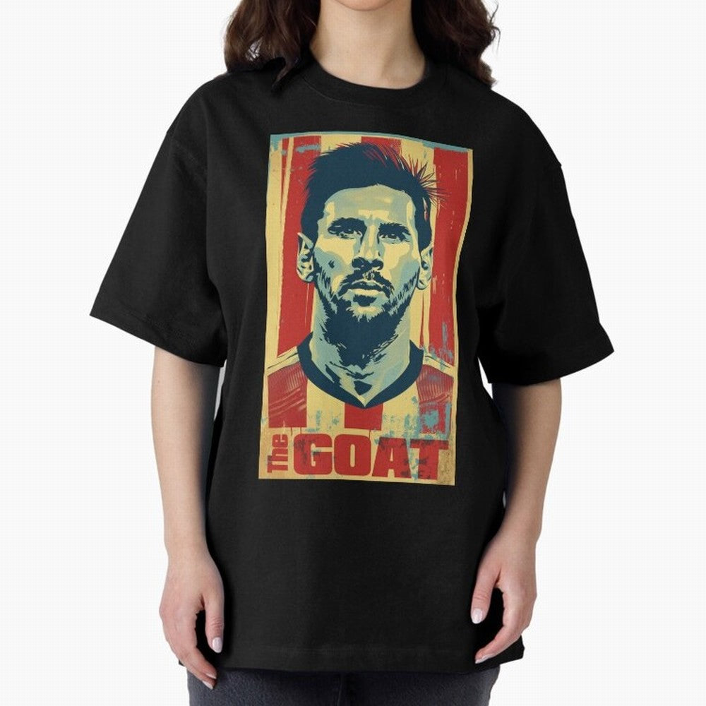Messi The GOAT Graphic poster design Premium T-Shirt Stand Proud for FIFA World Cup 2026 Inspired by Cristiano Ronaldo, Argentina, France and Brazil Energy, Goal Celebration Energy, Supporter Heritage, Football Icons and Worldwide Tournament Joy;