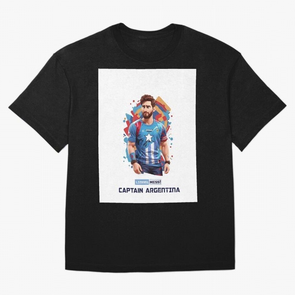 Lionel Messi Captain Argentina Graphic T-Shirt Celebrate Rivalries and Pride in FIFA World Cup 2026 USA Canada Mexico for Fans of Messi and Argentina, Bringing Classic Soccer Heritage, Championship Pressure, Fan Loyalty and International Pride;