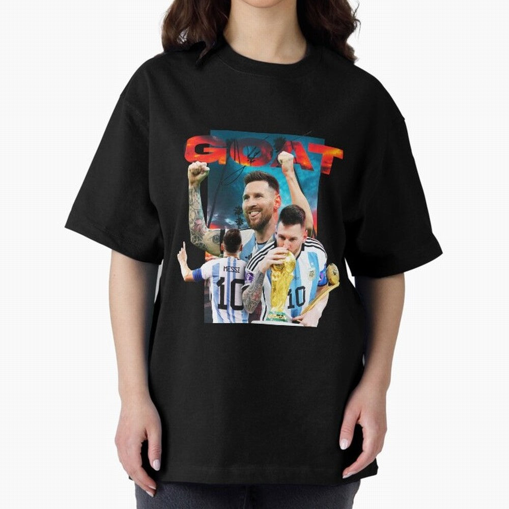 Messi GOAT Premium T-Shirt Join the Countdown to Global Football Passion for FIFA World Cup 2026, Connected to Mbappe and Neymar, Argentina and Brazil, Supporter Pride, Iconic Celebrations, Legendary Names and Global Match Day Energy; Ideal for
