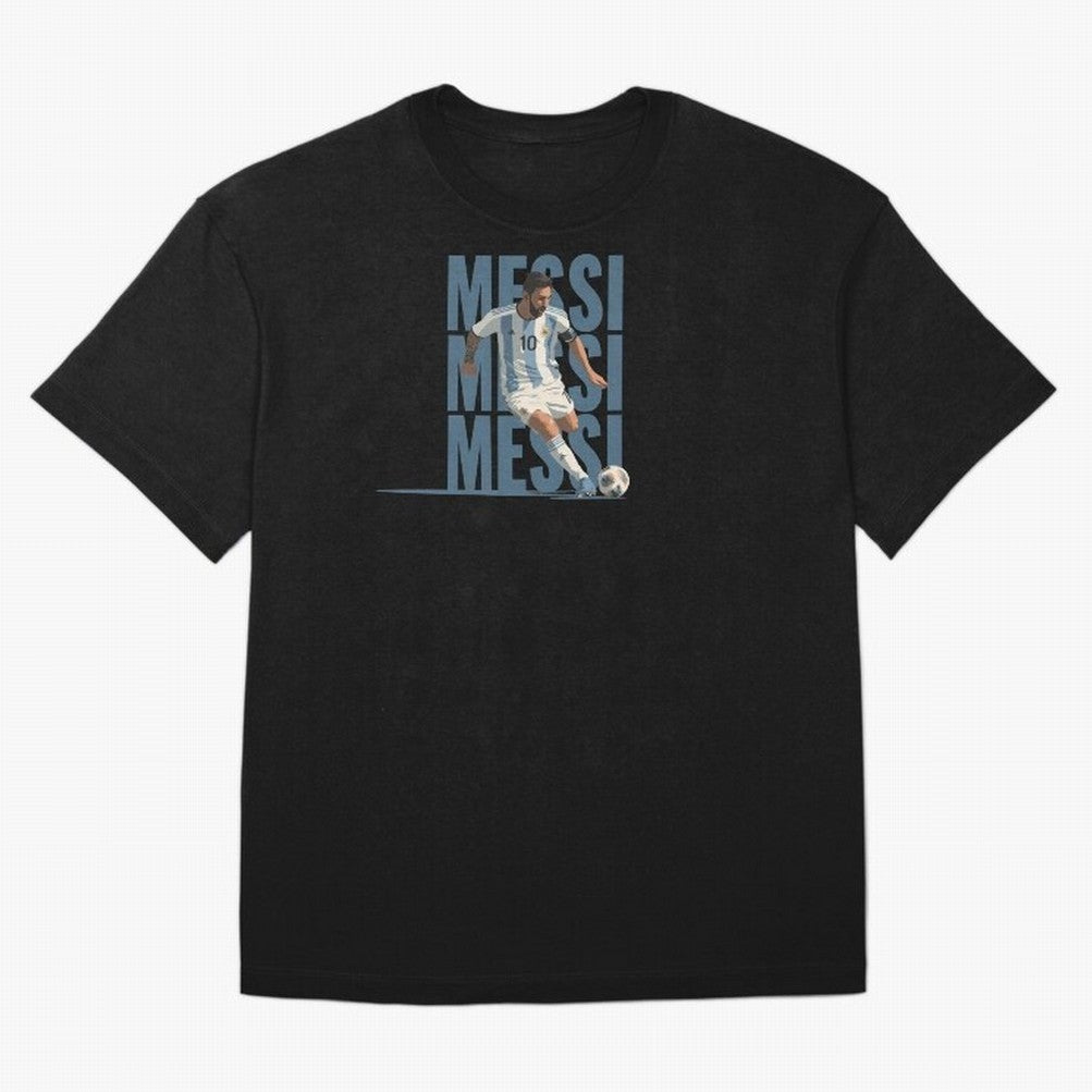 Messi in action Minimalist Graphic Premium T-Shirt Fuel Your Fan Pride for FIFA World Cup 2026 Group Stage for Fans of Neymar, Haaland and Cristiano Ronaldo and Argentina, France and Brazil, Bringing Match Day Excitement, Supporter Culture, Golden