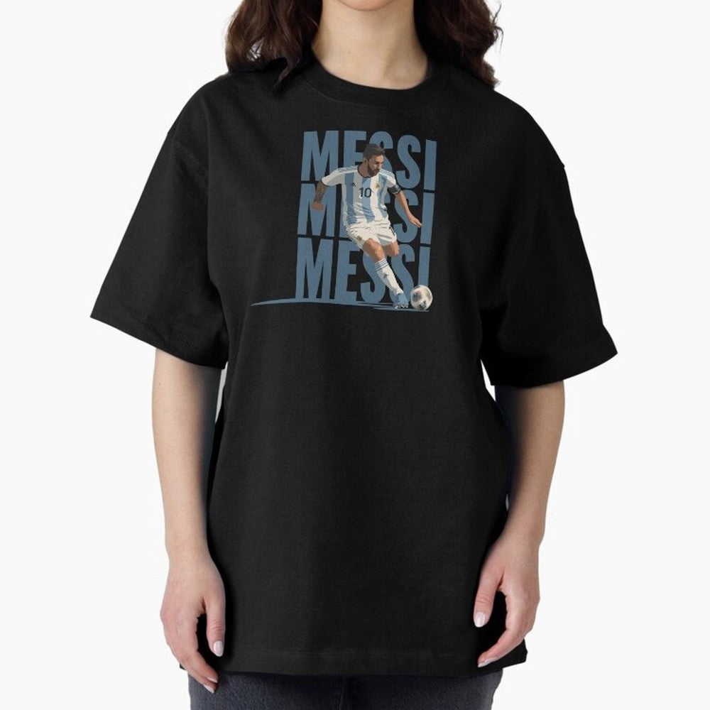 Messi in action Minimalist Graphic Premium T-Shirt Fuel Your Fan Pride for FIFA World Cup 2026 Group Stage for Fans of Neymar, Haaland and Cristiano Ronaldo and Argentina, France and Brazil, Bringing Match Day Excitement, Supporter Culture, Golden