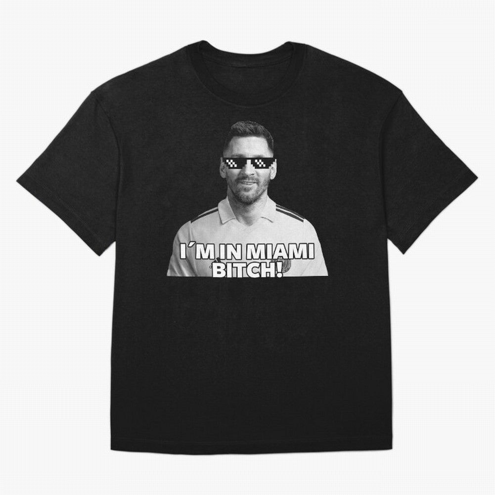 Lionel Messi Inter Miami Football Soccer meme Welcome to Miami I¡äm in Miami Bitch quotes funny champions player Sticker Premium T-Shirt Create FIFA World Cup 2026 Group Stage for Fans of Messi, CR7 and Mbappe and Netherlands, Bringing Classic