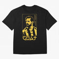 Lionel Messi Golden Style Portrait art illustration Premium T-Shirt Celebrate Global Passion for FIFA World Cup 2026 Group Stage for Fans of Neymar, Haaland and Cristiano Ronaldo and Portugal, Spain and Germany, Bringing Football Festival