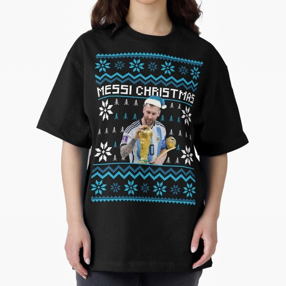 Leo Messi Christmas Ugly Sweater Design Classic T-Shirt Carry the Colors and Pride of the FIFA World Cup 2026 Journey through Cristiano Ronaldo, Haaland and CR7 Highlights, Brazil Pride, Soccer Culture, Superstar Moments, National Team Dreams and