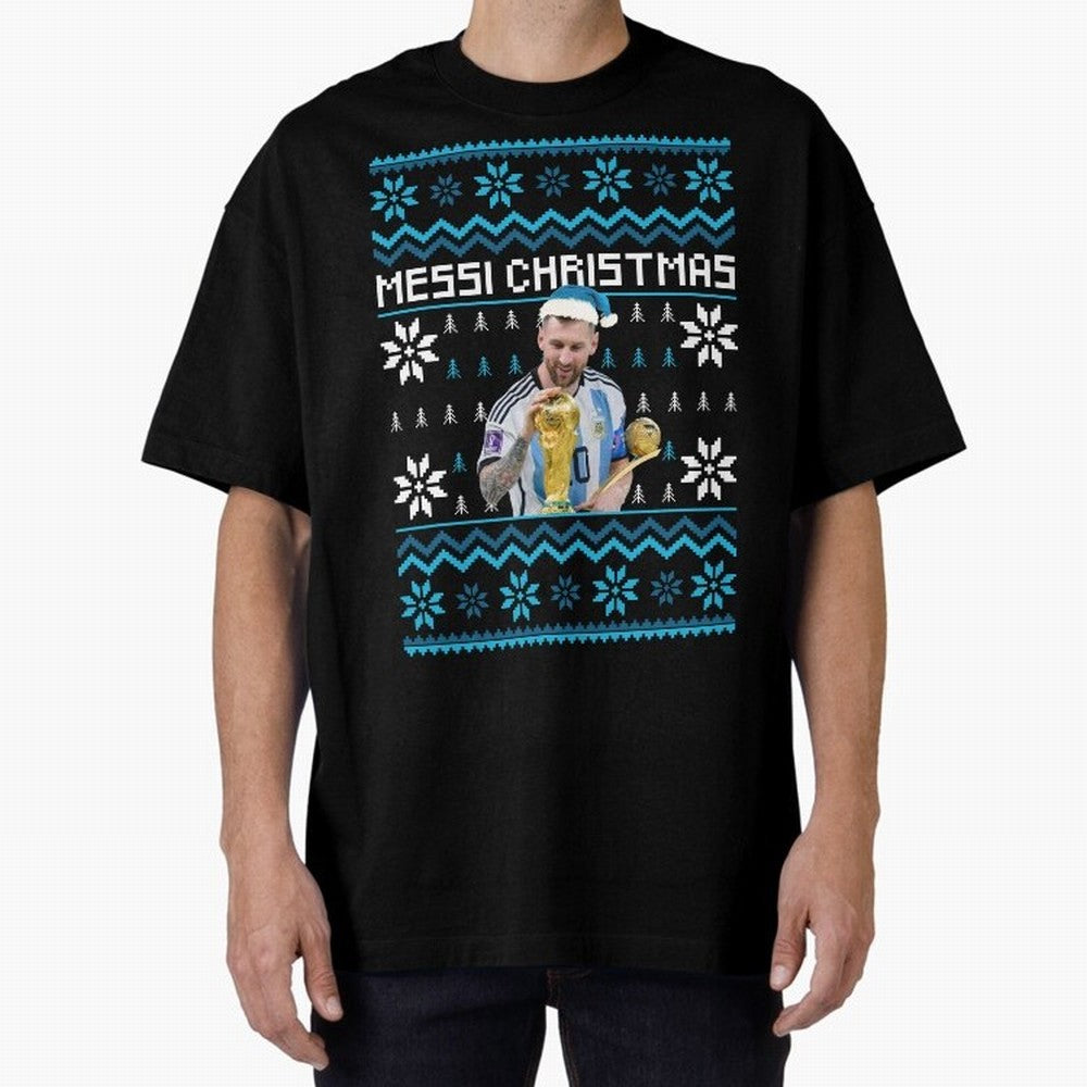 Leo Messi Christmas Ugly Sweater Design Classic T-Shirt Carry the Colors and Pride of the FIFA World Cup 2026 Journey through Cristiano Ronaldo, Haaland and CR7 Highlights, Brazil Pride, Soccer Culture, Superstar Moments, National Team Dreams and