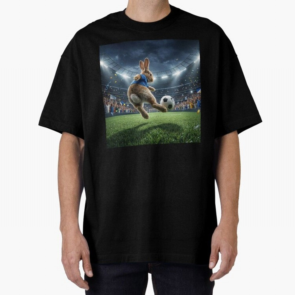 Rabbit Is Veritable Messi on the Soccer Pitch Oversized T-Shirt Support FIFA World Cup 2026 Group Stage Spirit, Built around Argentina and Brazil, Cristiano Ronaldo, Football Passion, Legendary Performances, Festival Vibes and Supporter Community;