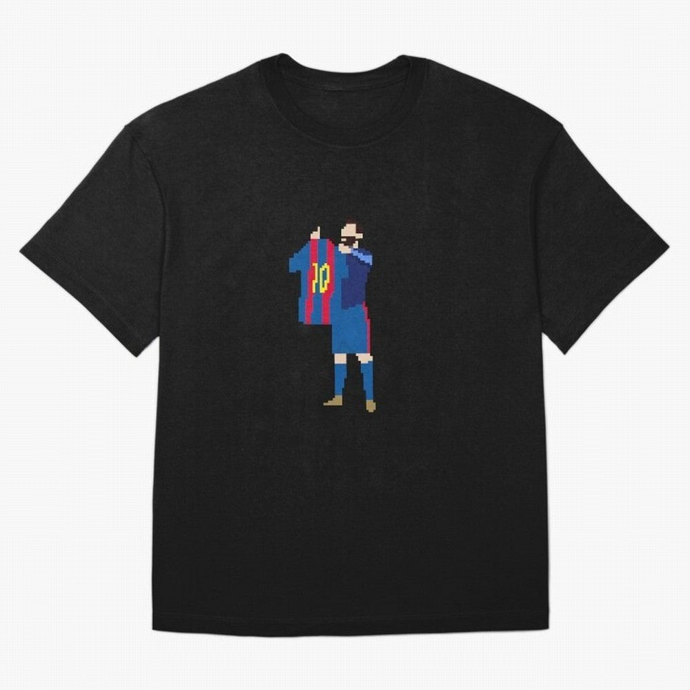 Messi Iconic Celebration Pixel Classic T-Shirt Bring a Vintage Feel to Global Football Passion for FIFA World Cup 2026, Celebrating Haaland and Mbappe, Brazil, Vintage Soccer Flavor, Modern Football Stars, National Flags and Final Night Emotion;