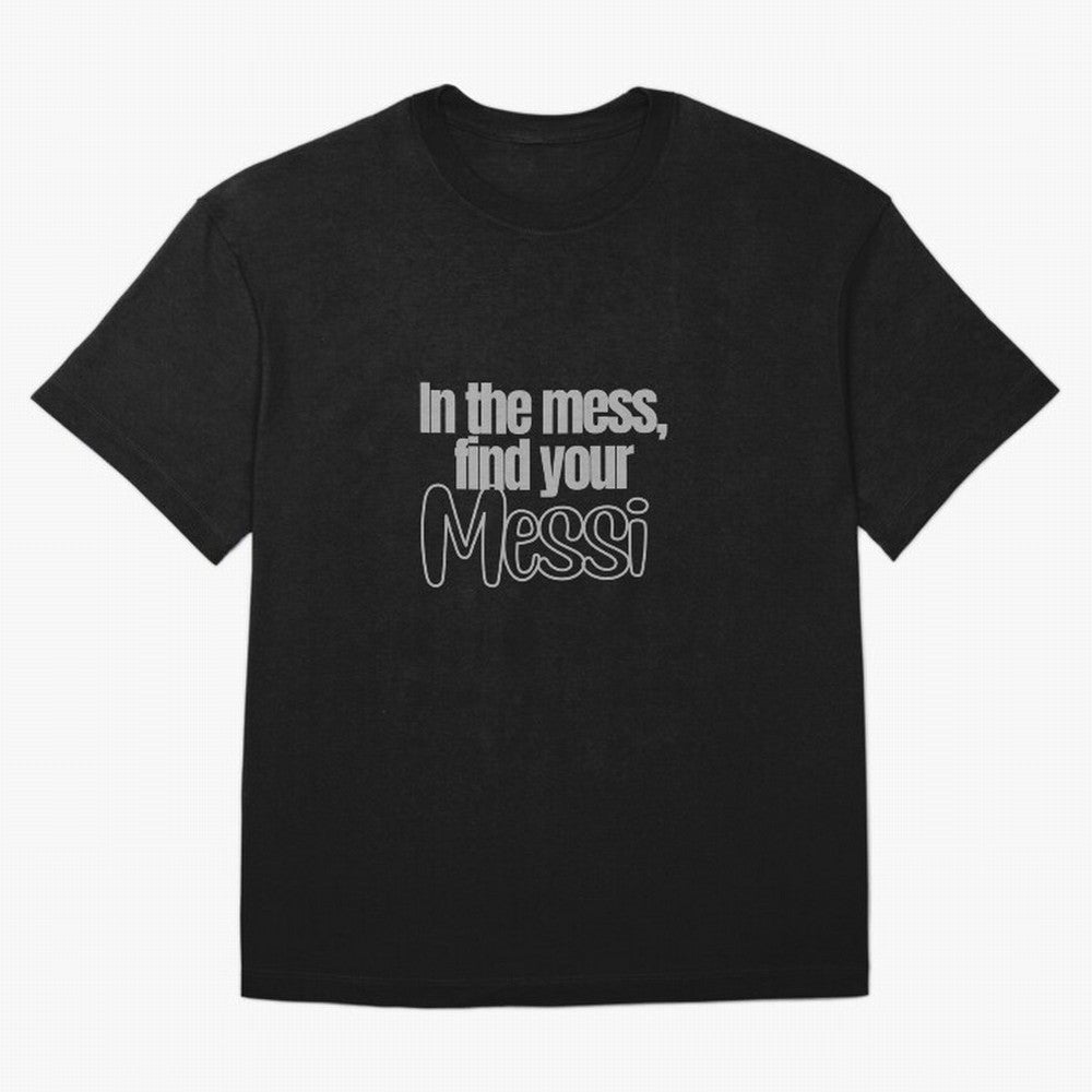In the mess, find your Messi Sticker Soccer Futbol Quote Oversized T-Shirt Show Love for Legendary Goals in FIFA World Cup 2026 USA Canada Mexico for Fans of Haaland and Mbappe and Portugal, Spain and Germany, Bringing Sports Nostalgia,