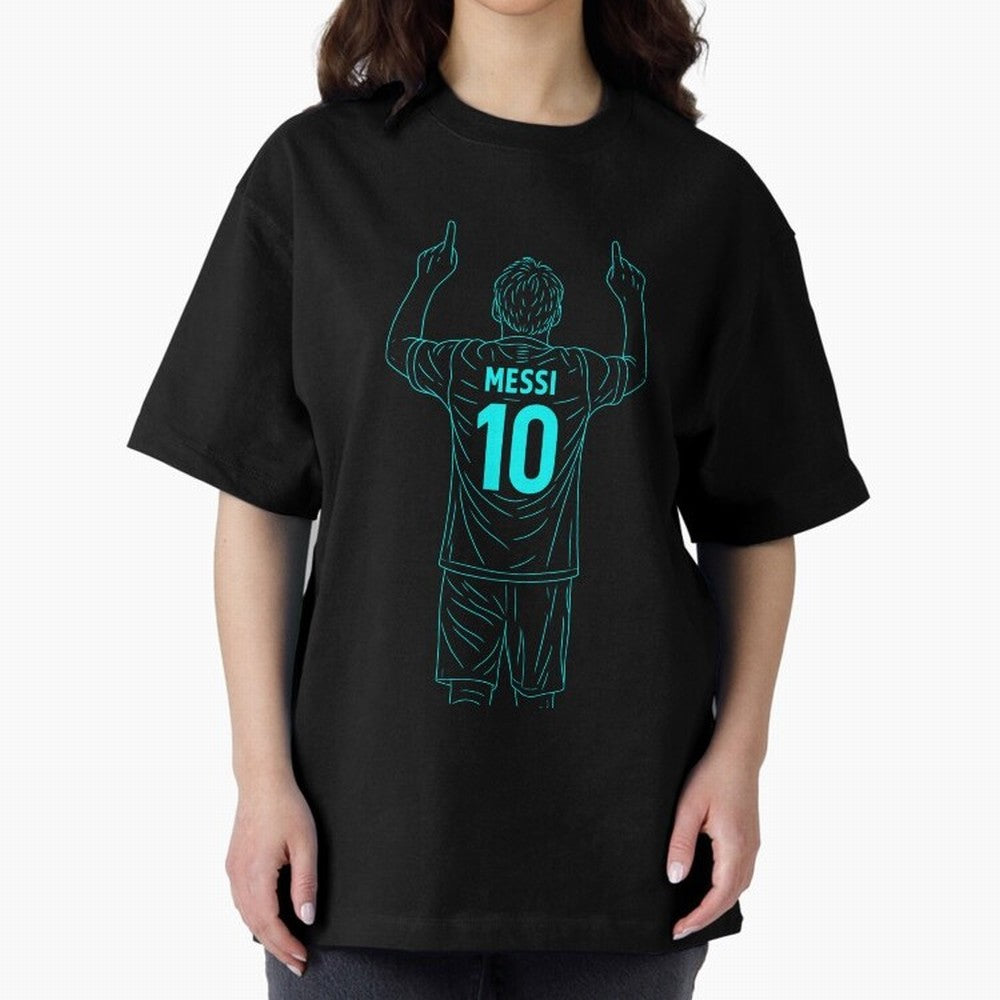 Messi Iconic Celebration Oversized T-Shirt Support Iconic Players in FIFA World Cup 2026 Group Stage Spirit, Inspired by Spain, Messi, Neymar and Mbappe, Supporter Pride, Iconic Celebrations, Legendary Names and Global Match Day Energy; Made for