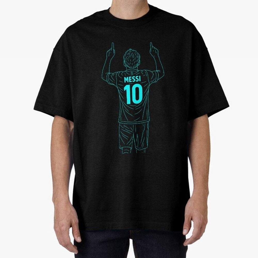 Messi Iconic Celebration Oversized T-Shirt Support Iconic Players in FIFA World Cup 2026 Group Stage Spirit, Inspired by Spain, Messi, Neymar and Mbappe, Supporter Pride, Iconic Celebrations, Legendary Names and Global Match Day Energy; Made for