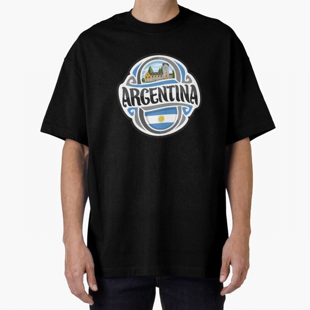Decorative Argentina Logo Oversized T-Shirt Celebrate Fan Culture around FIFA World Cup 2026 USA Canada Mexico Spirit, Made for England, Messi, CR7 and Mbappe, Supporter Pride, Iconic Celebrations, Legendary Names and Global Match Day Energy;